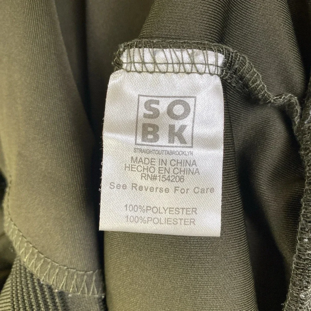 SOBK Straight Outta Brooklyn Activewear Jacket‎ Men M Olive Full-Zip Hoodie